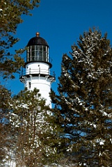 Cape Elizabeth Lighthouse Tower Day After Winter Snowstorm